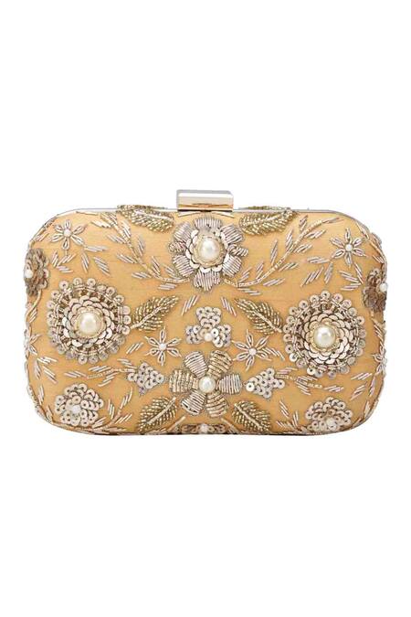 Shop The Purple Sack Gold Embroidery Raw Silk Hand Clutch at Aza Fashions Shop_The Purple Sack_Gold Embroidery Raw Silk Hand Clutch _at_Aza_Fashions