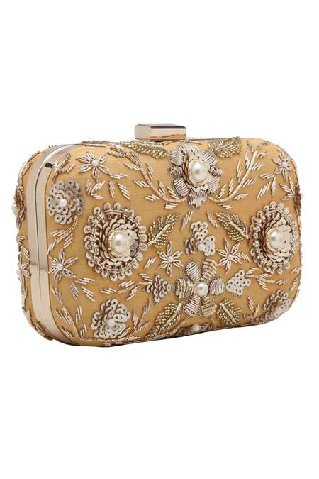 The Purple Sack Gold Embroidery Raw Silk Hand Clutch Online at Aza Fashions The Purple Sack_Gold Embroidery Raw Silk Hand Clutch _Online_at_Aza_Fashions