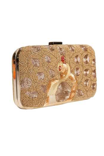 Buy The Purple Sack Gold Embroidery, Beads, Sequins Peacock Hand Clutch Online at Aza Fashions Buy_The Purple Sack_Gold Embroidery, Beads, Sequins Peacock Hand Clutch _Online_at_Aza_Fashions