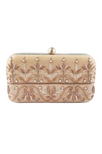 Shop The Purple Sack Gold Embroidery Floral Bloom Clutch at Aza Fashions Shop_The Purple Sack_Gold Embroidery Floral Bloom Clutch _at_Aza_Fashions