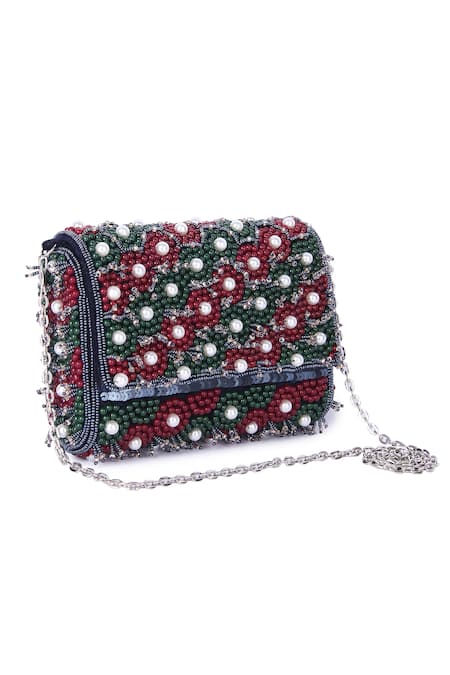 The Purple Sack Taahira Beads Embroidered Bag 