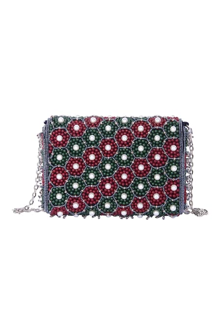 The Purple Sack Taahira Beads Embroidered Bag 