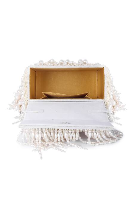 The Purple Sack_White Pearls Anaisha Embellished Box Bag _at_Aza_Fashions