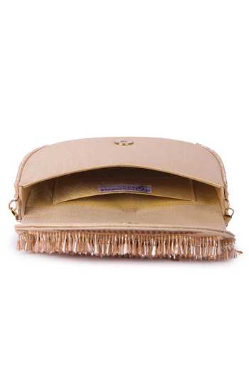 The Purple Sack Gold Sequins, Crystals Insiyaa Beads Embroidered Bag at Aza Fashions The Purple Sack_Gold Sequins, Crystals Insiyaa Beads Embroidered Bag _at_Aza_Fashions