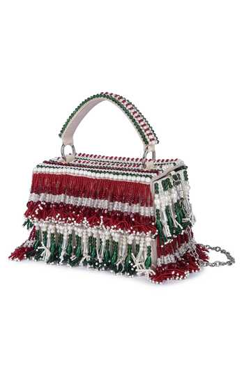 Buy_The Purple Sack_Multi Color Crystals, Beads, Pearls Ornamental Embellished Box Bag _Online_at_Aza_Fashions