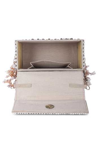 The Purple Sack Multi Color Sequins, Beads Shahiraa Embellished Box Bag at Aza Fashions The Purple Sack_Multi Color Sequins, Beads Shahiraa Embellished Box Bag _at_Aza_Fashions