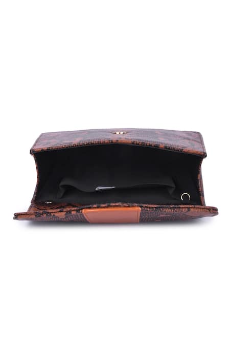 The Purple Sack_Brown Snakeskin Pattern Bag _at_Aza_Fashions