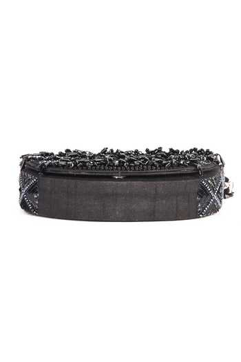 Buy_The Purple Sack_Black Beads, Crystals Tasselled Bag 