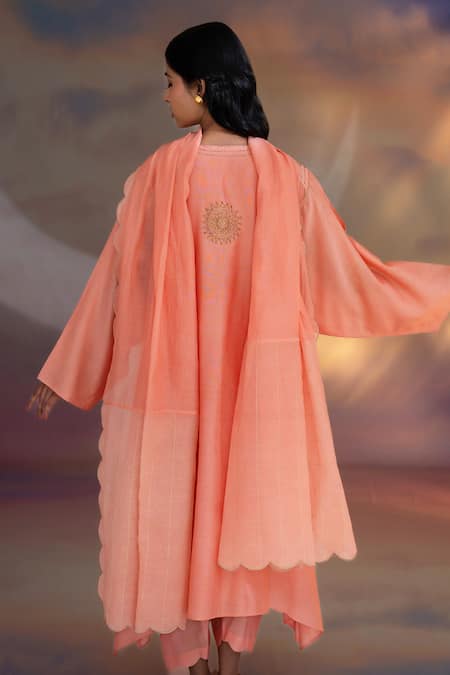 Kacha Tanka Chanderi Hand Embroidered Kurta Salwar Set 