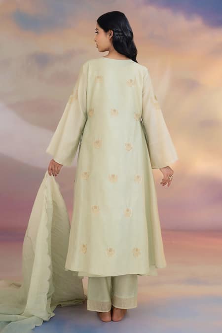 Kacha Tanka Hand Embroidered Kurta Palazzo Set 