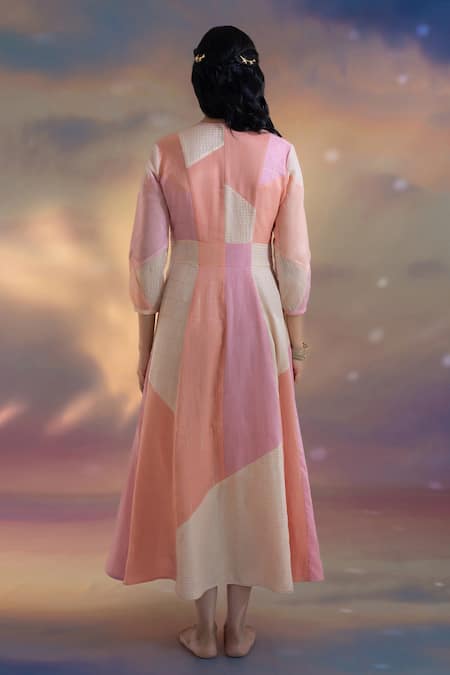 Kacha Tanka Chanderi Patchwork Dress 