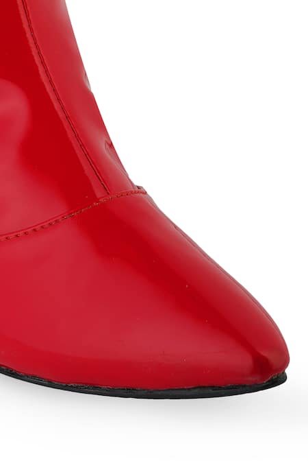 Shop_Zori World_Red Solid Mirchi Vivid Over The Knee Boots _Online_at_Aza_Fashions