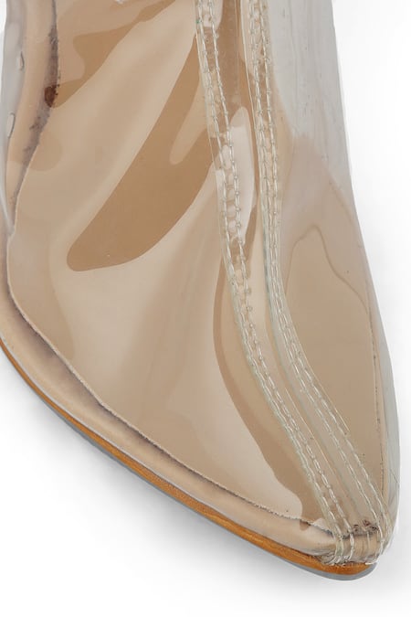 Buy Zori World Beige Clear Soul Transparent Knee Boots Online at Aza Fashions Buy_Zori World_Beige Clear Soul Transparent Knee Boots _Online_at_Aza_Fashions
