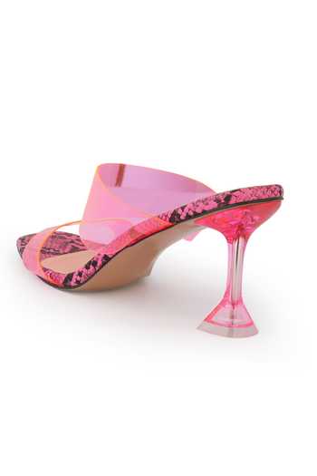 Zori World_Pink Salmon Clear Strap Heels_Online_at_Aza_Fashions