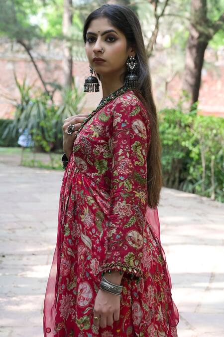 Buy Mirkashi Pink Chanderi, Silk Organza Mirrors, Embroidery Embellished Kurta Pant Set Online at Aza Fashions Buy_Mirkashi_Pink Chanderi, Silk Organza Mirrors, Embroidery Embellished Kurta Pant Set_Online_at_Aza_Fashions