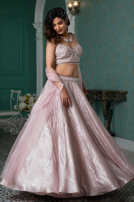 Rachel and Sagar, Mahabaleshwar | Indian wedding dress, Pink bridal lehenga,  Wedding lehenga designs