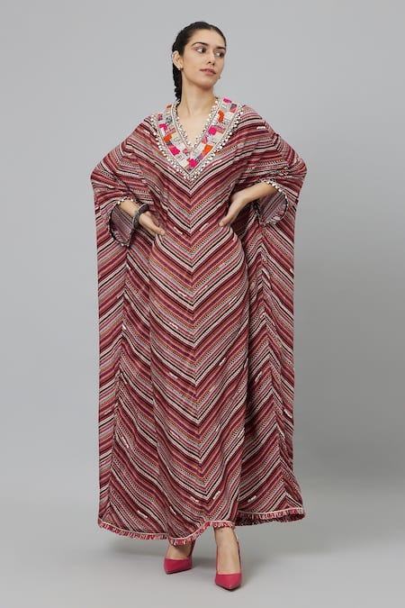 SVA by Sonam & Paras Modi Bohemian Stripe Print Kaftan 