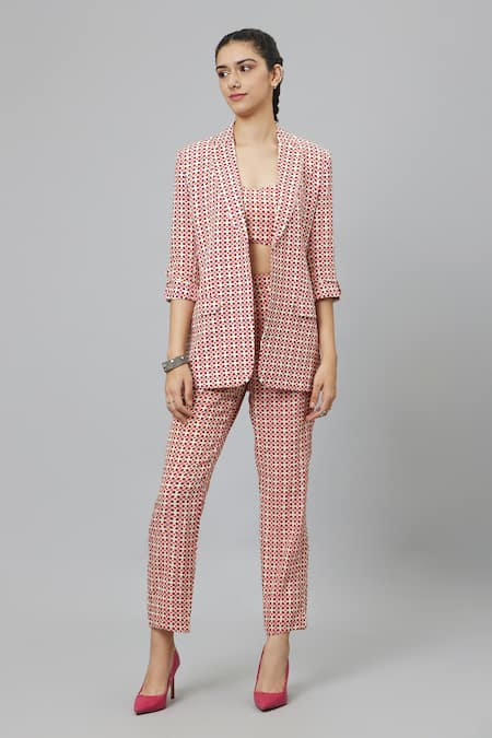 SVA by Sonam & Paras Modi Geometric Print Suit & Pant Set 