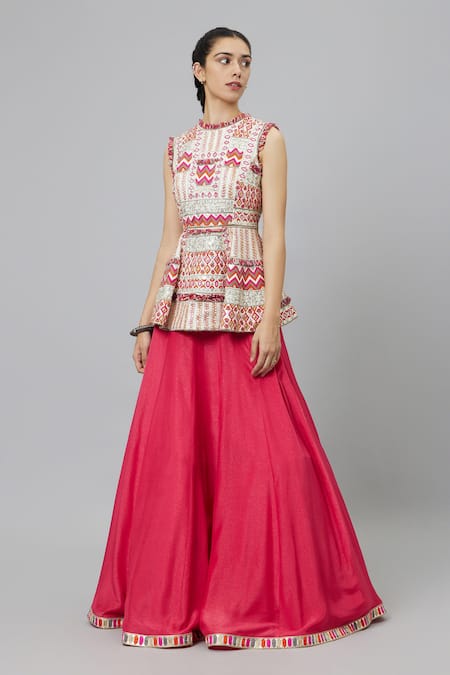 SVA by Sonam & Paras Modi Embellished Peplum & Lehenga Set 