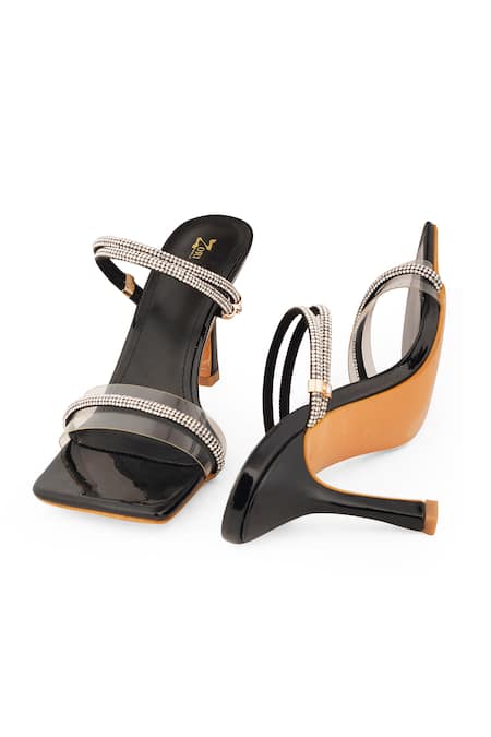 Double strap heeled discount sandals