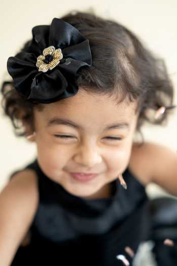 Ruchika Lath Label_Black Organza, Crepe Embroidery Placement Floral Applique Dress _Online_at_Aza_Fashions