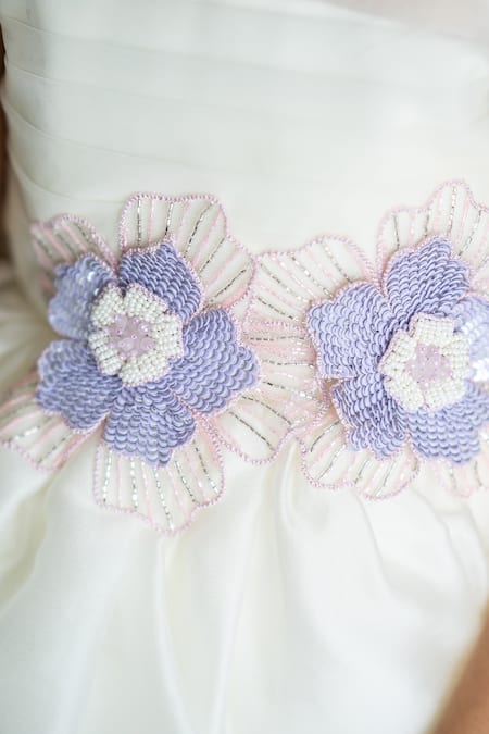 Buy Ruchika Lath Label Off White Tulle, Satin, Organza, Crepe Embroidery, Sequins Floral Dress Online at Aza Fashions Buy_Ruchika Lath Label_Off White Tulle, Satin, Organza, Crepe Embroidery, Sequins Floral Dress _Online_at_Aza_Fashions