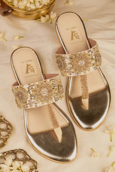 Buy Gold Bridal Sandals Online In India - Etsy India