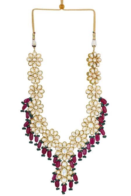 Shop_ChhavI'S Jewels_Gold Plated Kundan Choker _at_Aza_Fashions