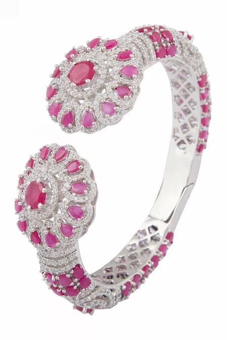 Ruby Gemstone Studded 925 Sterling Solid Silver Bracelet Sb1039 – Online  Gemstone & Jewelry Store By Gehna Jaipur