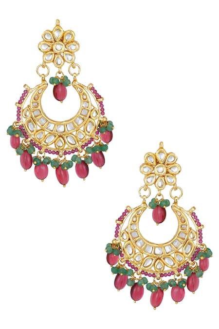 ChhavI'S Jewels Kundan Chandbalis