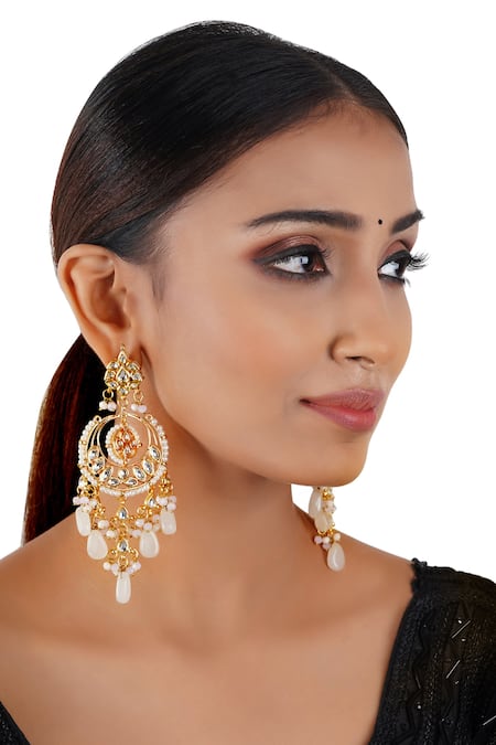 Chhavi's Jewels Kundan Chandbalis 