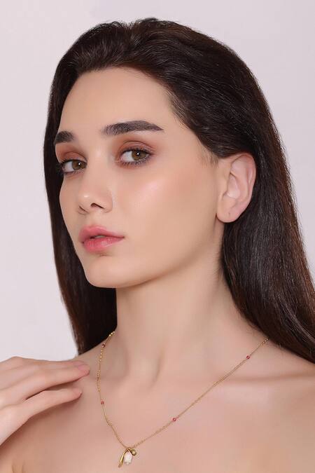 Shop_Brashbug_Multi Color Hand Painted Floral Necklace_Online_at_Aza_Fashions