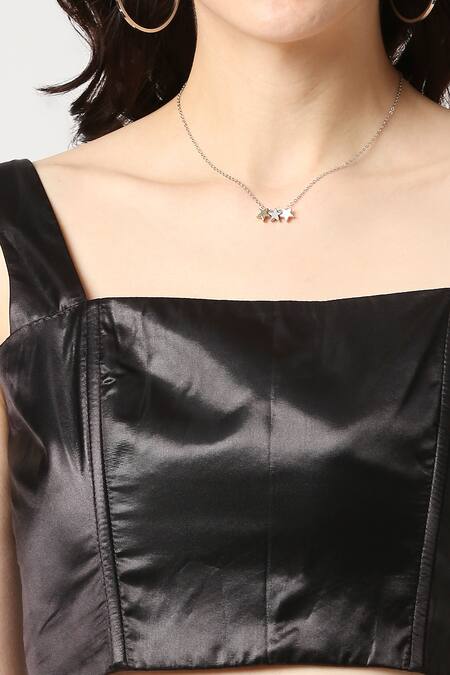 Emblaze_Black Satin Plain Sweetheart Neck Wide Strap Corset_Online_at_Aza_Fashions