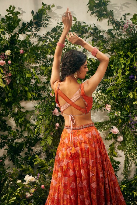 Open Back Crop Top Lehenga | HARLEEN KAUR – HarleenKaur