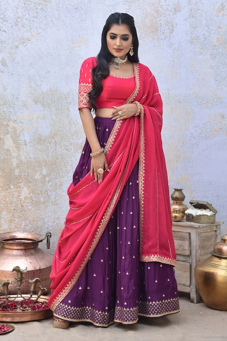 Tussah By Siddhi Shah Sequins Embroidered Blouse Lehenga Set 