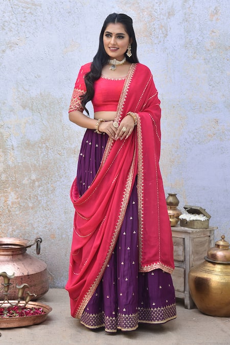 Tussah By Siddhi Shah Sequins Embroidered Blouse Lehenga Set 