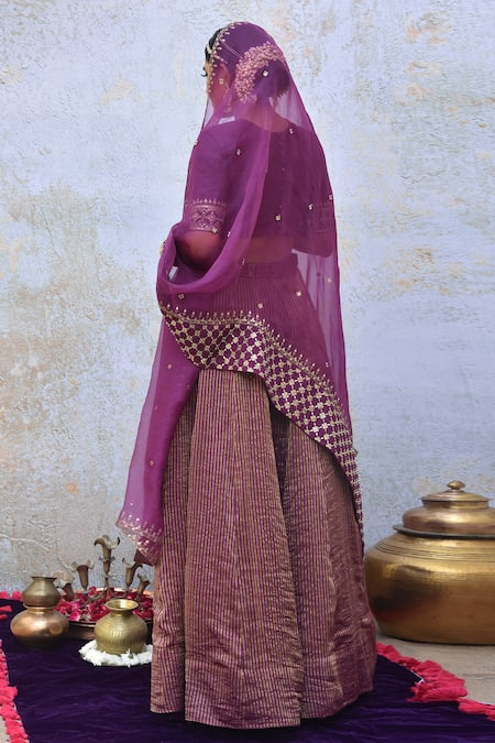 Tussah By Siddhi Shah Embroidered Blouse Lehenga Set 