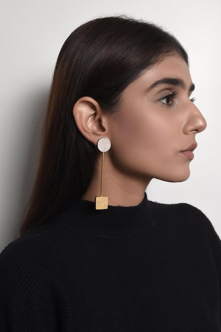 Gold-plated Dangle Gemstone Earrings, Gold Gemstone Earrings, Gold Dro –  Briller Designs Jewelry