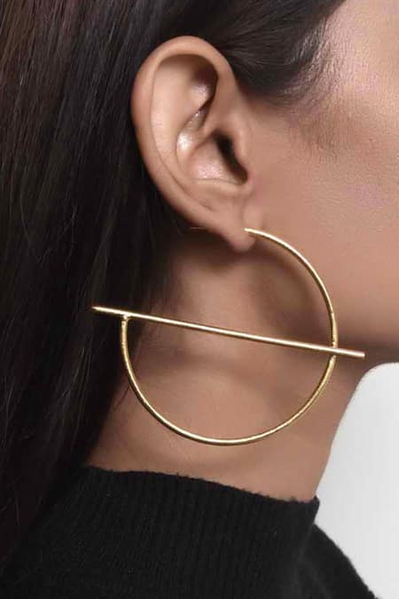 De'anma Gold Plated Geometric Hoops