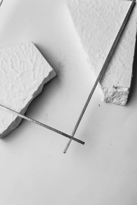 Shop DE'Anma Silver Plated Geometric Necklace at Aza Fashions Shop_DE'Anma_Silver Plated Geometric Necklace _at_Aza_Fashions