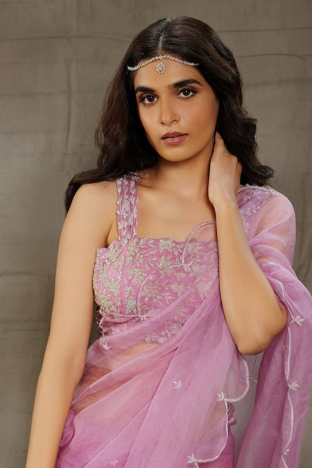 Shop_Nayantaara_Purple Organza, Silk, Net Cut Work, Jasmine Love Embroidered Saree With Blouse _Online_at_Aza_Fashions