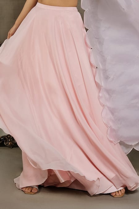 Buy_Nayantaara_Pink Organza, Net Sequins, Cut Work Firdaus Embroidered Blouse Lehenga Set _Online_at_Aza_Fashions