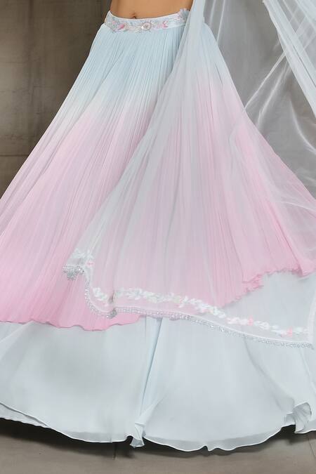 Buy Nayantaara Blue Georgette, Silk, Net Sequins, Embroidery, Cut Riya Lehenga Blouse Set Online at Aza Fashions Buy_Nayantaara_Blue Georgette, Silk, Net Sequins, Embroidery, Cut Riya Lehenga Blouse Set _Online_at_Aza_Fashions