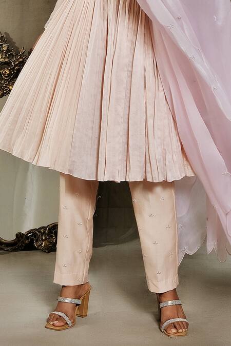 Nayantaara Beige Chanderi Silk, Satin, Organza Embroidery Keyhole Neck Anarkali Set at Aza Fashions Nayantaara_Beige Chanderi Silk, Satin, Organza Embroidery Keyhole Neck Anarkali Set _at_Aza_Fashions