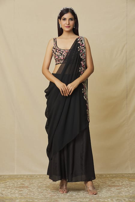 Vasavi Shah Palazzo Set With Embroidered Drape 