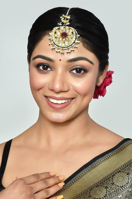 VIVINIA by Vidhi Mehra Kundan & Stones Embellished Maangtikka 