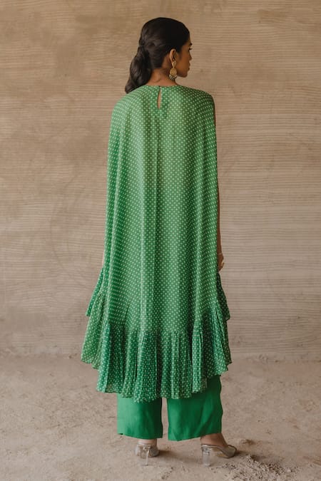 Tussah By Siddhi Shah Bandhej Pattern Kaftan With Pant 