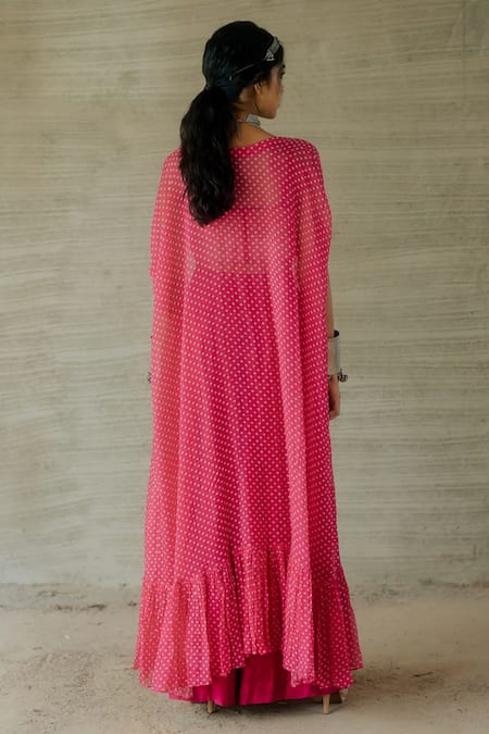 Tussah By Siddhi Shah Bandhej Print Cape Pant Set 