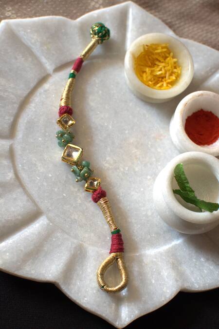 Heer-House Of Jewellery Polki And Gravel Stone Embellished Rakhi