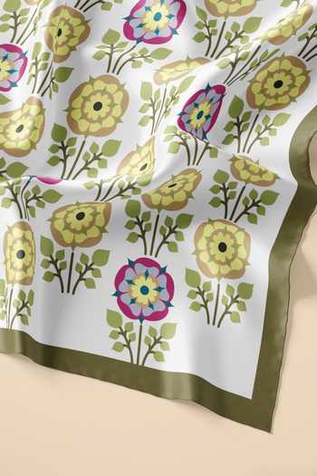 Thee Modern Roots Ivory Silk Enchanted Garden Stole at Aza Fashions Thee Modern Roots_Ivory Silk Enchanted Garden Stole _at_Aza_Fashions